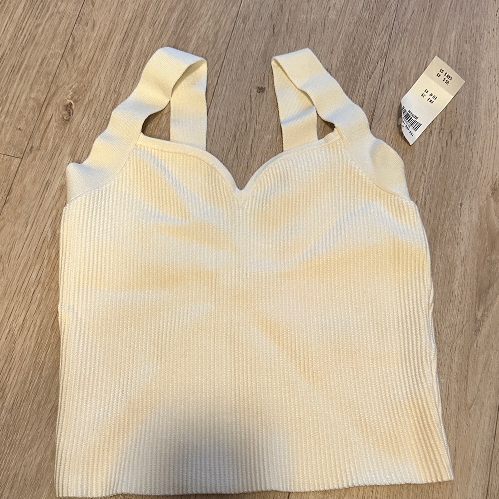 Abercrombie & Fitch Cream Ribbed Tank Top
